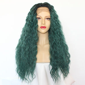 Ombre 1b/green synthetic lace front wigs